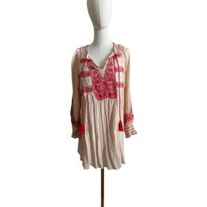 FREE PEOPLE Dress, Small Petite Boho, Mini, Long Sleeves, Hungarian insp…